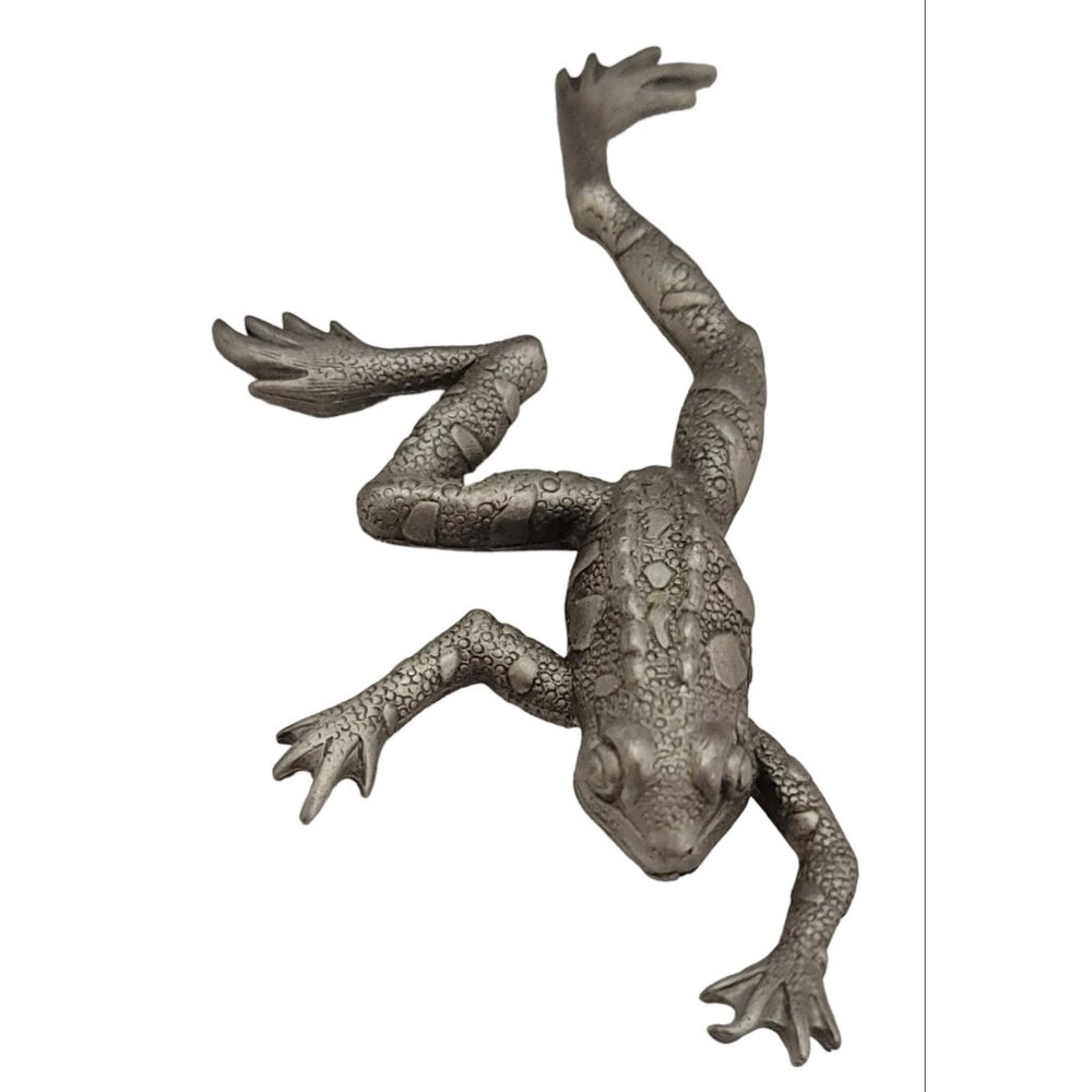 JJ Jonette Jewelry Silver Tone Frog Brooch Pin, Signed K190